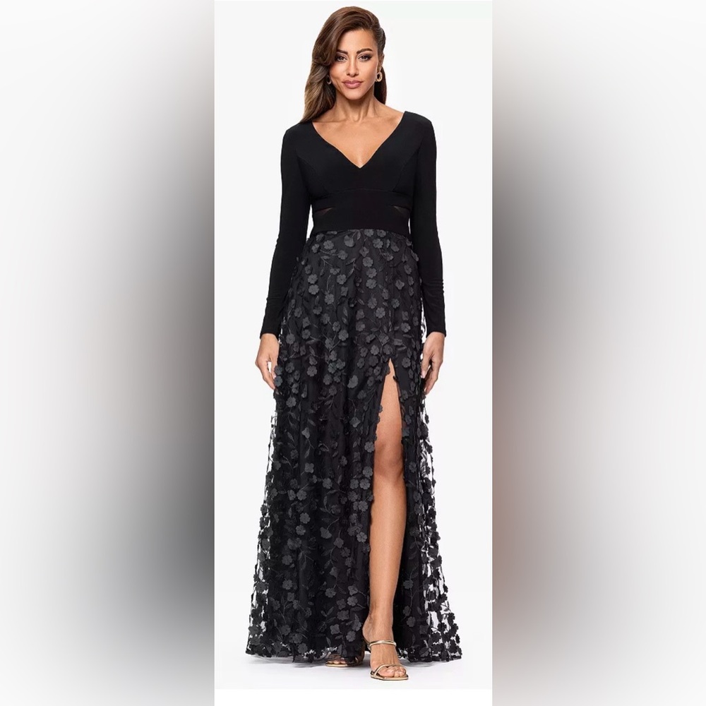 Elegant Black Floral Dress